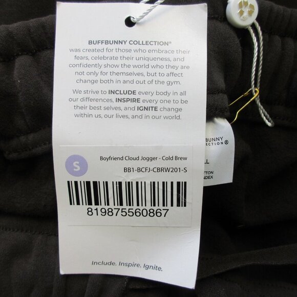Buffbunny Boyfriend Cloud Jogger Women's Sweatpants S Brown Fleece Lounge 530 - Picture 6 of 13